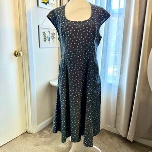 EShakti Bespoke Custom Made Americana Chambray Midi Dress